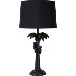 Lampa stołowa dekoracyjna z abażurem Coconut czarna marki Lucide