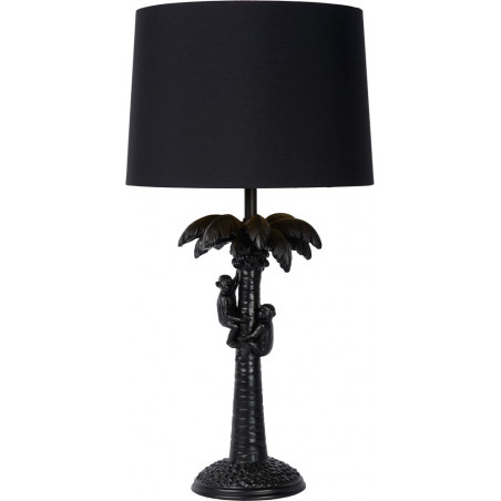 Lampa stołowa dekoracyjna z abażurem Coconut czarna marki Lucide