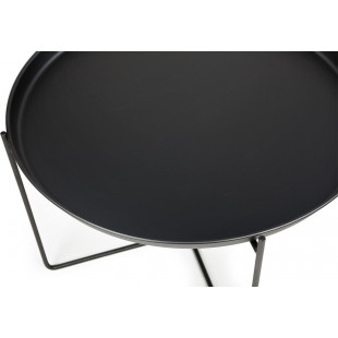 Okrągły stolik metalowy z tacą Neye 50cm czarny Nordifra