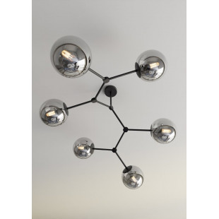 Lampa sufitowa szklane kule Space VI 108cm grafitowa-czarna Emibig