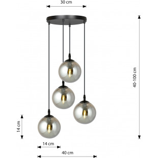 Lampa wisząca szklane kule Cosmo IV premium czarno-grafitowa marki Emibig