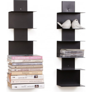 Niewidzialna półka na książki i dekoracje 18x61cm czarna Nordifra