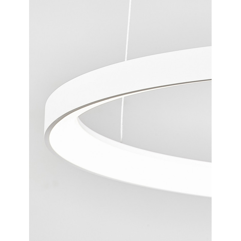 Lampa wisząca nowoczesna ściemniana Benno LED 58cm biała