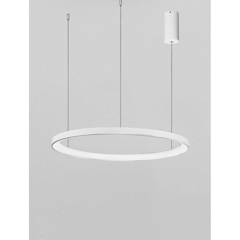 Lampa wisząca nowoczesna ściemniana Benno LED 58cm biała