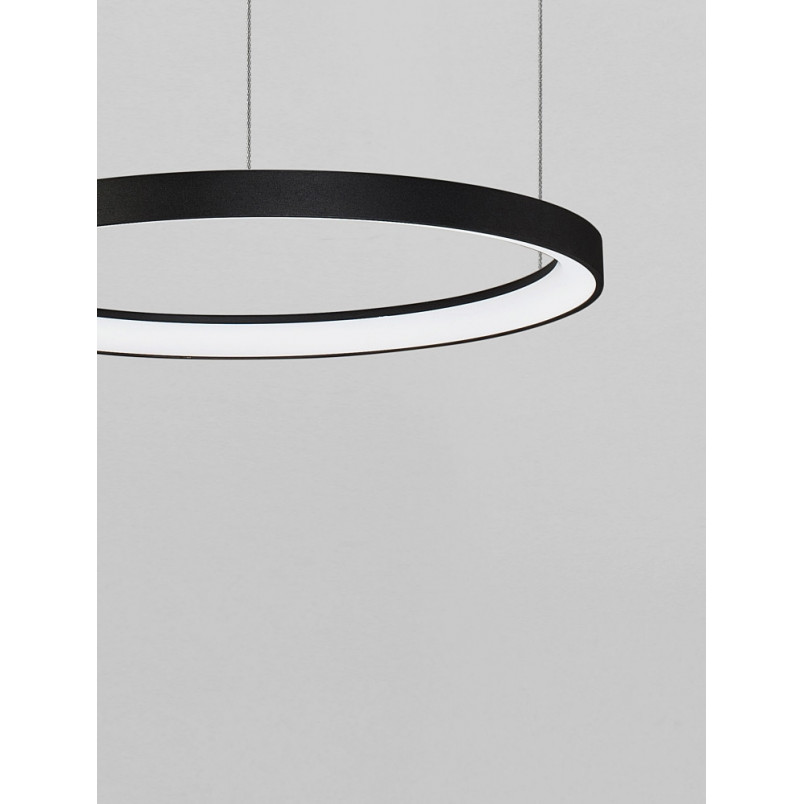 Lampa wisząca nowoczesna ściemniana Benno LED 48cm czarna