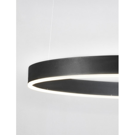 Lampa wisząca okrągła nowoczesna Gemma LED 80cm czarna