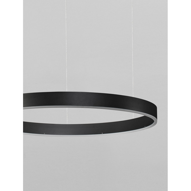 Lampa wisząca okrągła nowoczesna Gemma LED 60cm czarna
