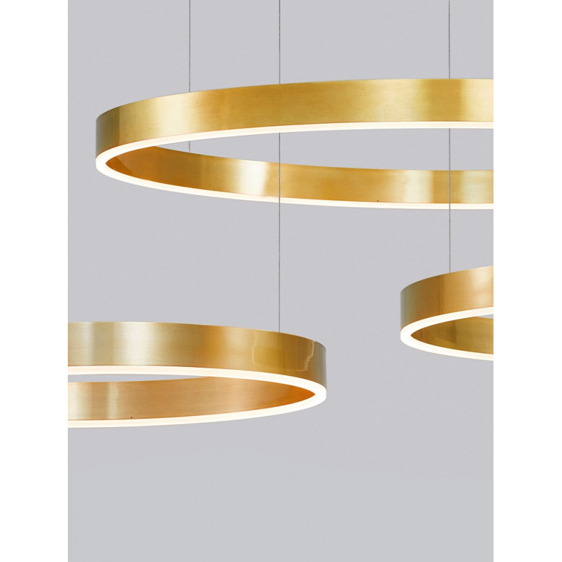 Lampa wisząca okrągła nowoczesna Gemma LED 100cm złoto-mosiężna
