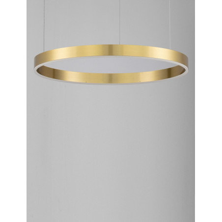 Lampa wisząca okrągła nowoczesna Gemma LED 80cm złoto-mosiężna