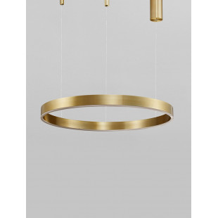 Lampa wisząca okrągła nowoczesna Gemma LED 60cm złoto-mosiężna