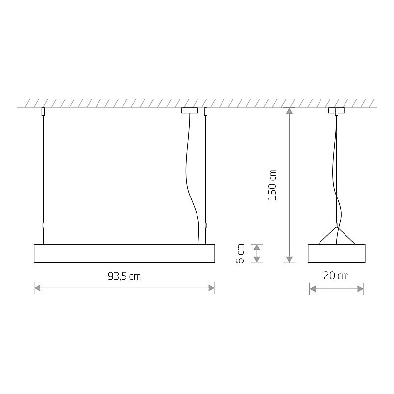 Lampa wisząca podłużna minimalistyczna Soft LED 90x20cm biała Nowodvorski