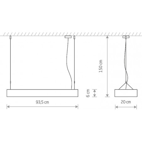 Lampa wisząca podłużna minimalistyczna Soft LED 90x20cm biała Nowodvorski