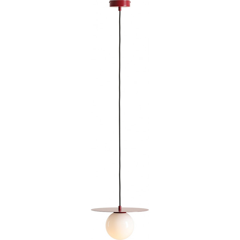 Lampa wisząca szklana kula Loop 28cm biały / czerwony Aldex