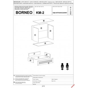 Komoda boho na nóżkach z 3 szufladami Borneo 80x40cm dąb aristan Halmar