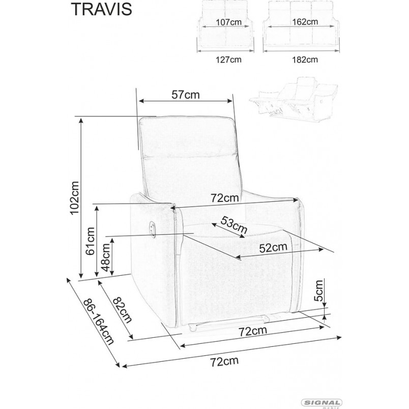 Fotel welurowy rozkładany Travis Velvet Bluvel 40 beżowy Signal