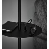 Lampa podłogowa ze stolikiem i USB Linear Czarna marki Markslojd