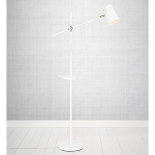 Lampa podłogowa ze stolikiem i USB Linear Biała marki Markslojd