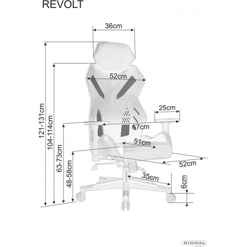 Fotel biurkowy z regulowanymi podłokietnikami Revolt czarny/czerwony Signal