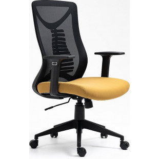 Fotel biurowy z siatki Q-330 czarno-żółty Signal