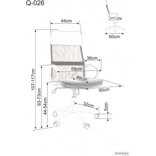 Fotel do biurka z siatki Q-026 szary Signal