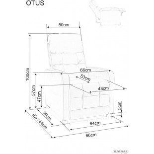 Fotel rozkładany tapicerowany Otus Brego 77 oliwkowy Signal