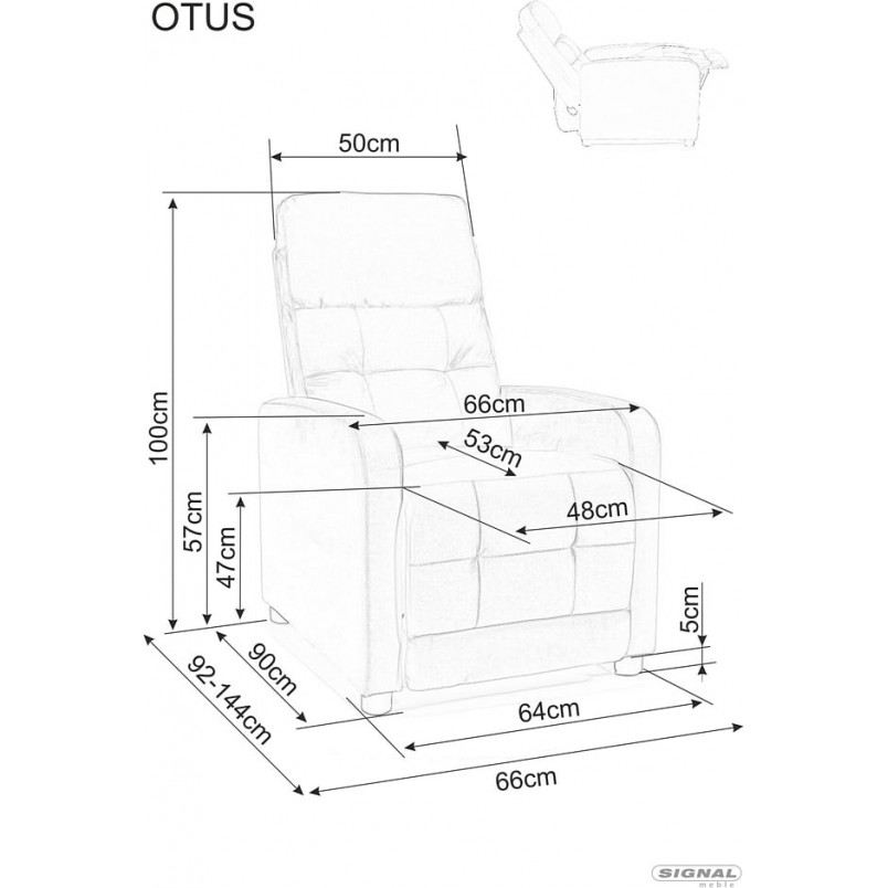 Fotel rozkładany tapicerowany Otus Brego 77 oliwkowy Signal