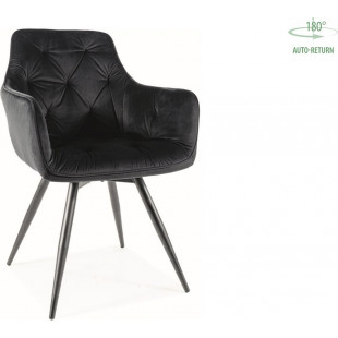 Krzesło welurowe obrotowe Mango Velvet 19 czarny / czarny Signal