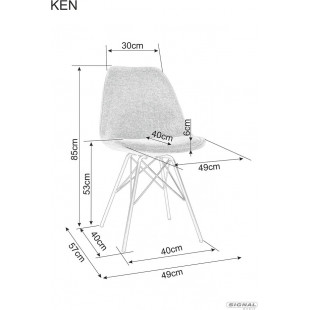 Krzesło tapicerowane Ken tkanina brego oliwkowe Signal