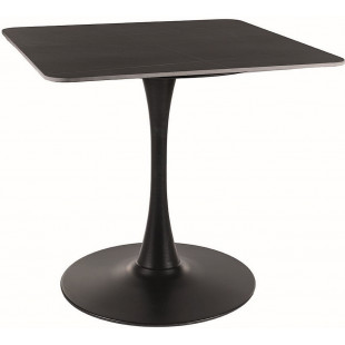 Stół kwadratowy na jednej nodze Espero 80x80cm czarny marmur / czarny mat Signal