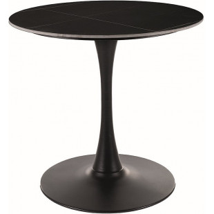Stół okrągły na jednej nodze Espero 80cm czarny marmur / czarny mat Signal