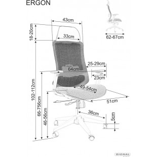 Fotel biurowy z regulacją Ergon szary Signal