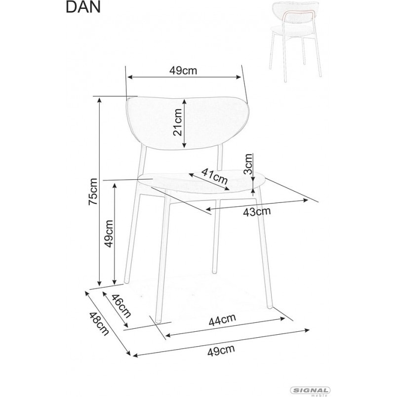 Krzesło tapicerowane Dan szare Signal