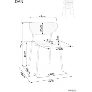 Krzesło tapicerowane Dan ciemny beż Signal