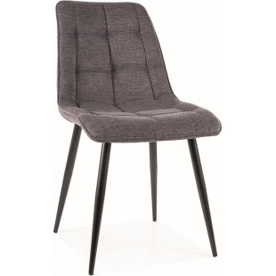 Krzesło tapicerowane pikowane Chic Brego 18 ciemny szary / czarny Signal