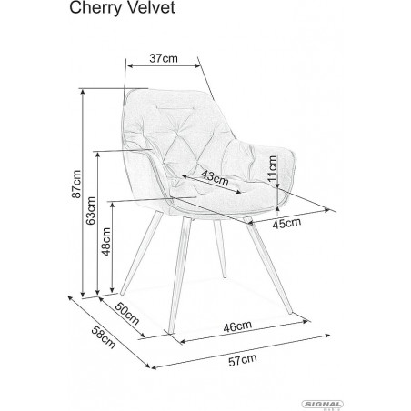 Krzesło fotelowe z ekoskóry Cherry Buffalo 11 czarne Signal