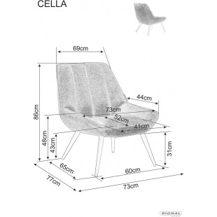 Fotel tapicerowany Cella Brego oliwkowy / czarny Signal