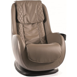 Fotel z ekoskóry z funkcją masażu Bugatti beżowy / brązowy Signal