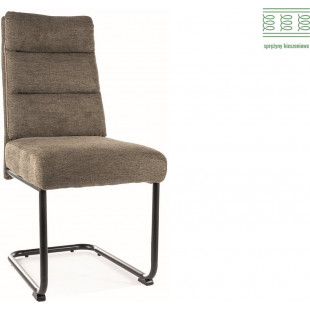 Krzesło tapicerowane na płozie Berry Brego 77 oliwkowy / czarny Signal