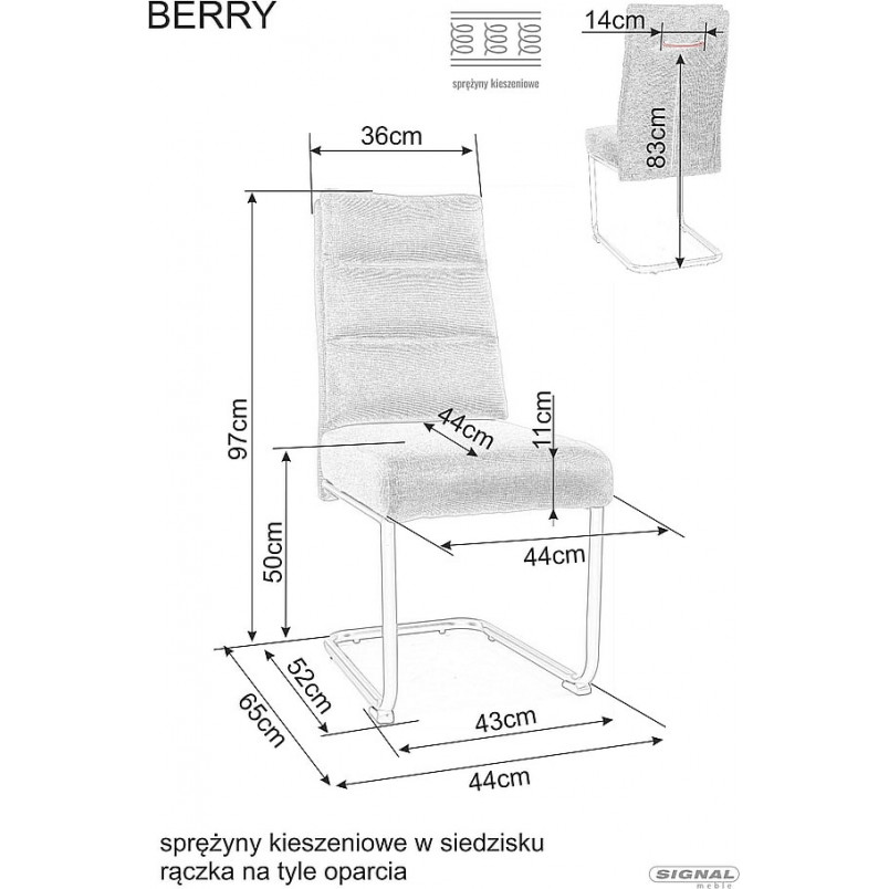 Krzesło na płozie Berry Brego 68 curry / czarny Signal