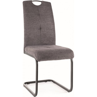 Krzesło tapicerowane na płozie Axo Brego 18 ciemny szary / czarny Signal