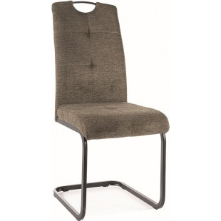 Krzesło tapicerowane na płozie Axo Brego 77 oliwkowy / czarny Signal