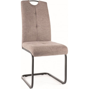 Krzesło tapicerowane na płozie Axo Brego 34 beżowy / czarny Signal