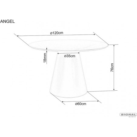 Stół okrągły na jednej nodze Angel 120cm dąb Signal
