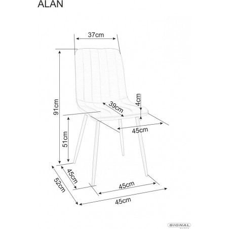 Krzesło tapicerowane Alan Brego 51 oliwkowy / czarny Signal