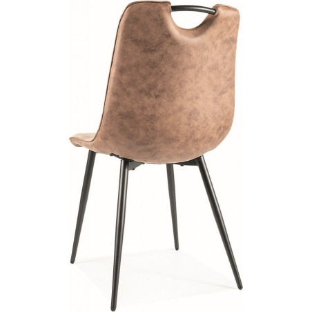 Krzesło tapicerowane z uchwytem Aloe brązowe Signal