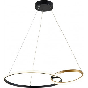 Lampa wisząca 2 okręgi Rando LED 64x26cm czarno-złota Zumaline