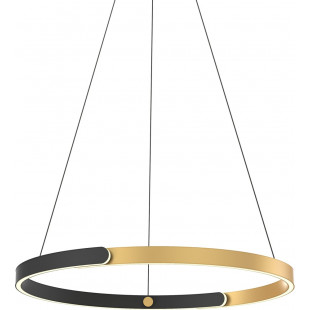 Lampa wisząca okrągła Linos LED 61,5cm czarny / złoty Zumaline