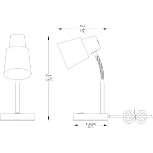 Lampa na biurko z regulacją klosza A2031 szara Zumaline