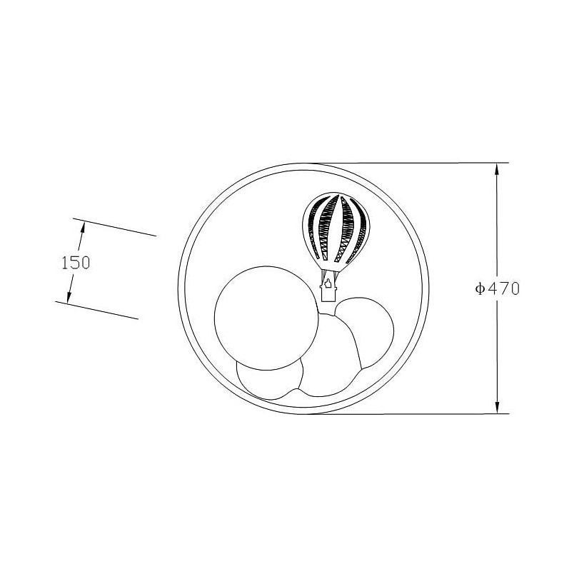 Plafon dla chłopca Focus LED 47cm biały / niebieski Zumaline