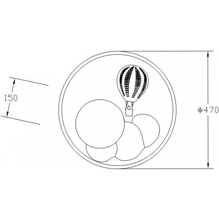 Plafon dla chłopca Focus LED 47cm biały / niebieski Zumaline
